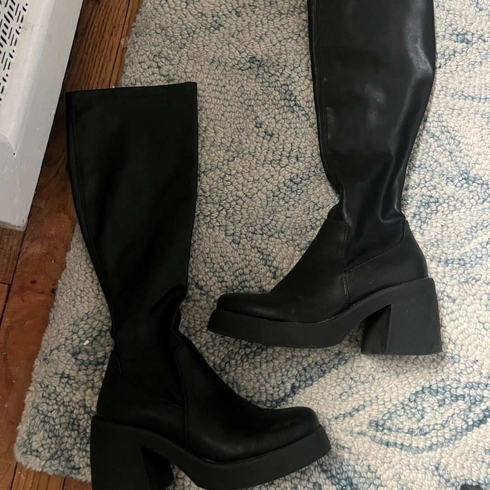 black knee high boots